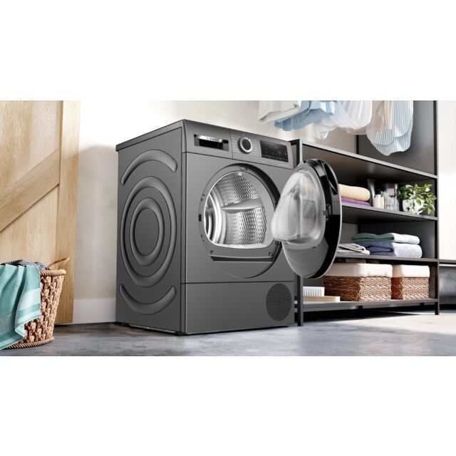 Bosch WQG245R1GB Graphite Series 6, 9Kg, Heat Pump, Selfcleaning Condenser, Hygiene Plus, Half Load,