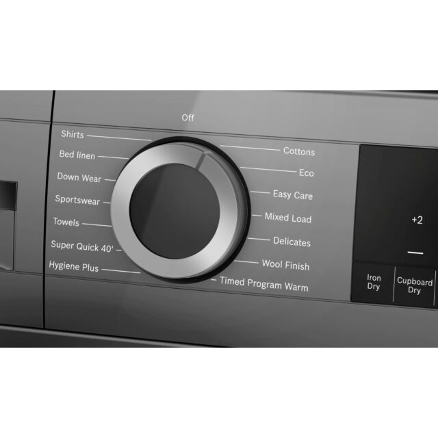 Bosch WQG245R1GB Graphite Series 6, 9Kg, Heat Pump, Selfcleaning Condenser, Hygiene Plus, Half Load,