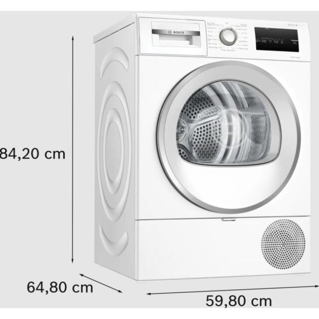 Bosch WTH85224GB 8kg Heat Pump Tumble Dryer - White