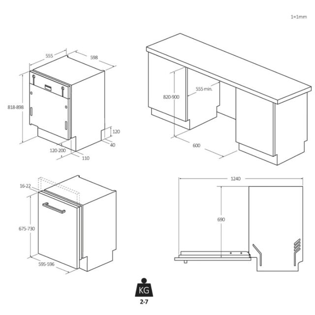 Candy CI3E53EOW Integrated Built-In Dishwasher (13 Place)