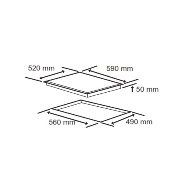 Cata UBTCC60LC.1 Satin Pro Black 60cm Satin Pro Black 4 Zone Ceramic Hob Touch Controls