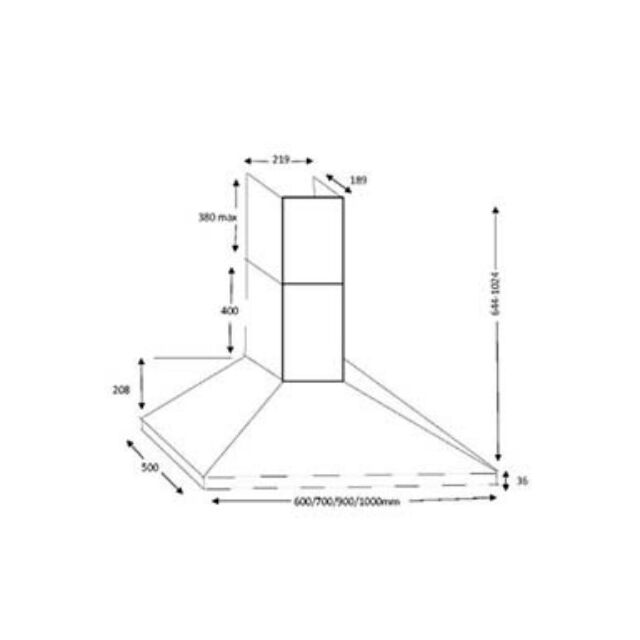 CDA ECH63SS S/Steel 60Cm Chimney Hood