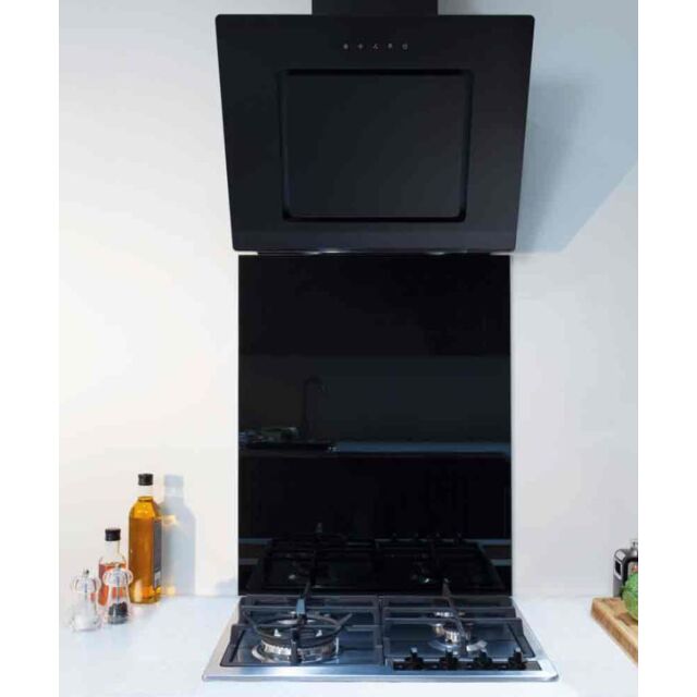 Cda EVA60BL Black 60Cm Angled Chimney Extractor
