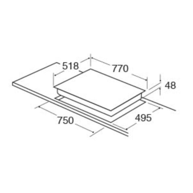 CDA HC7621FR Frameless Built-In Ceramic Hob • 77Cm Wide • 5 Zone