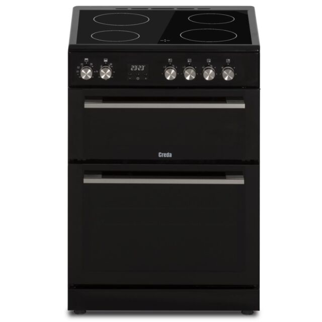 Creda C60CDOBL Black 60Cm Cooker Ceramic 30L Grill Oven 64 L Fan Oven
