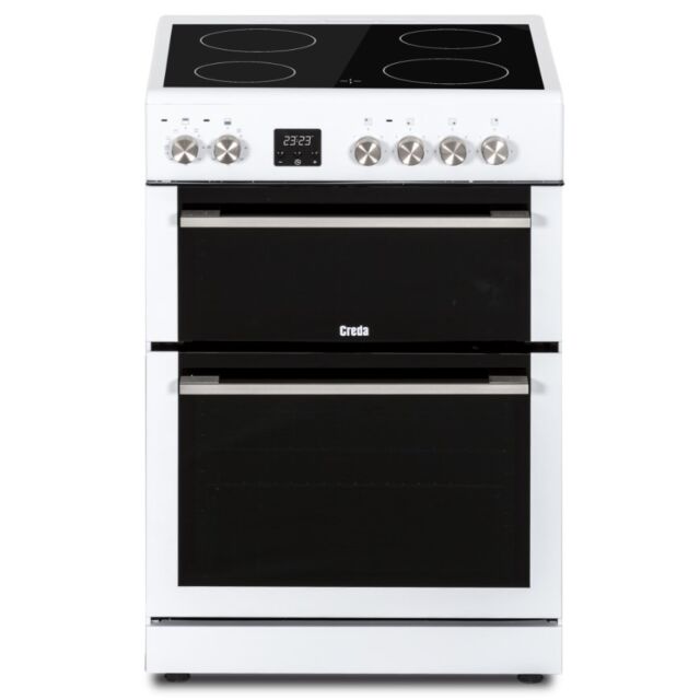 Creda C60CDOW White 60Cm Cooker Ceramic 30L Grill &Oven, 64L Fan Oven