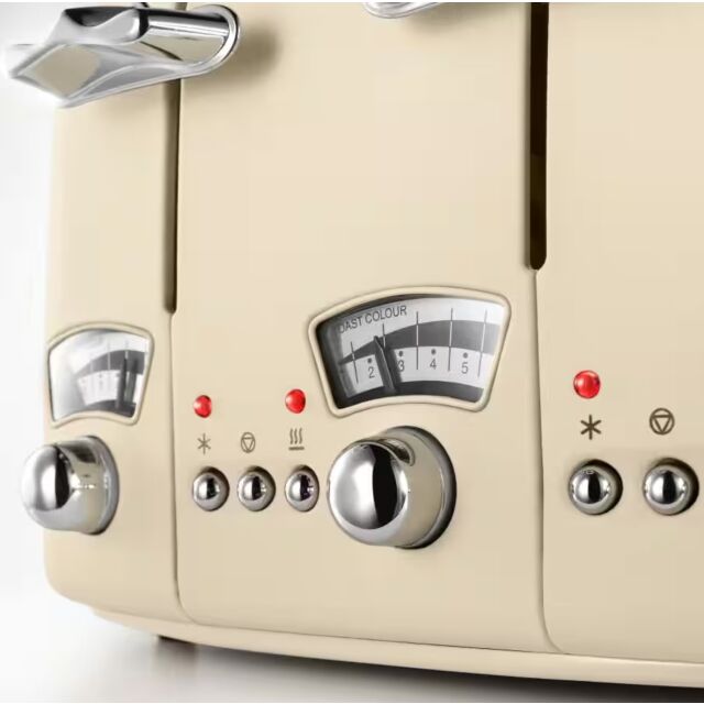 Delonghi CT04.BG Beige Argento Flora 4 Slice Toaster 