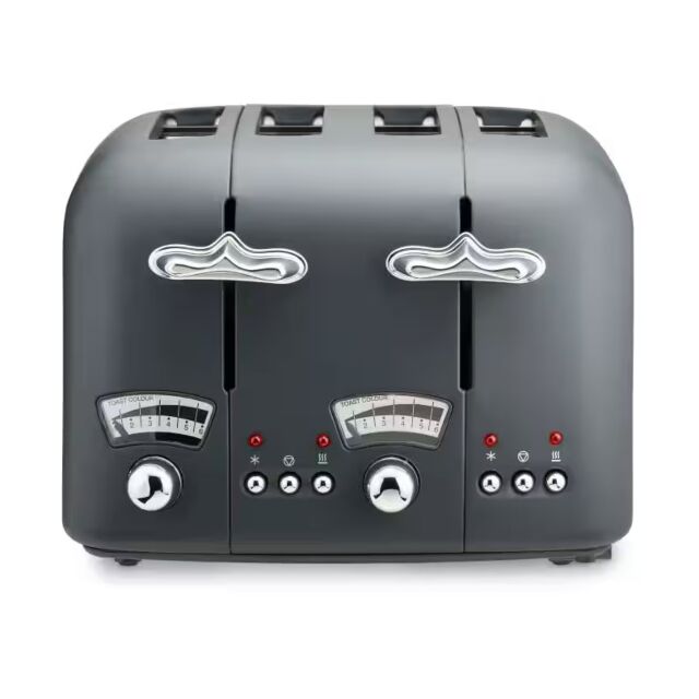 Delonghi CT04.GY Grey Argento Silva 4 Slice Grey Toaster
