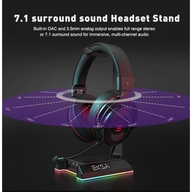 EKSA EKSA RGB HEADSET STAND Black Headset Stand