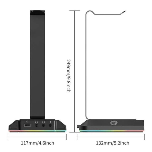 EKSA EKSA RGB HEADSET STAND Black Headset Stand