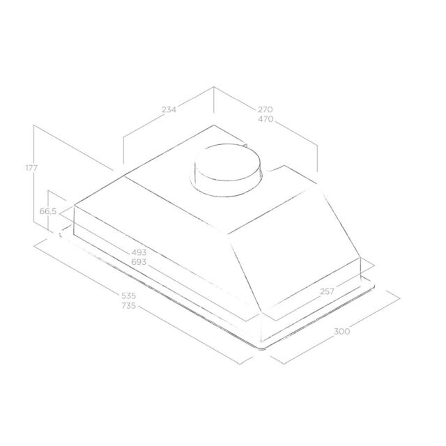 Elica ERACIXA52 Small Built-In Canopy Hood 