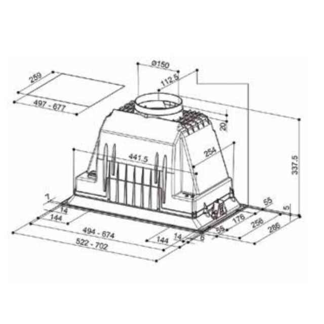 Faber FAIKP52SS Inca Plus Hc Built-In Canopy Hood 