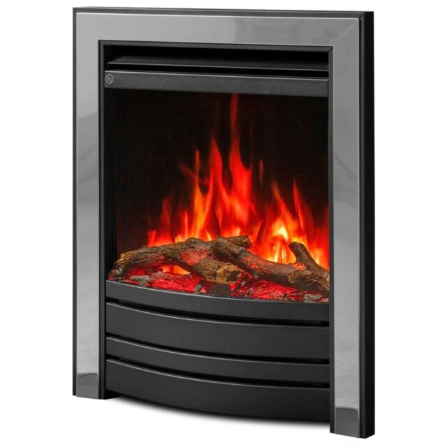 Fire FX 232-110 AMARA Black + Chrome 16inch Inset Electric Fire