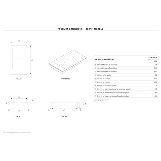 Fisher ＆ Paykel CI302DTB4 30Cm Induction Hob - Black Glass