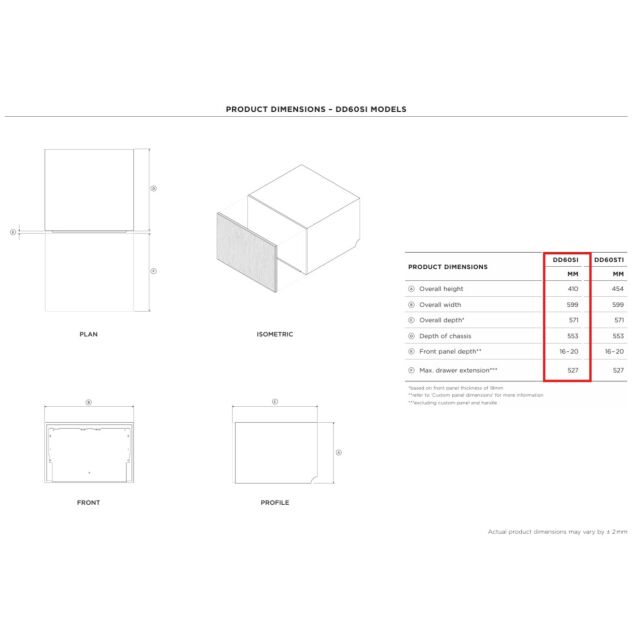 Fisher ＆ Paykel DD60SHI9 Integrated Dish Drawer