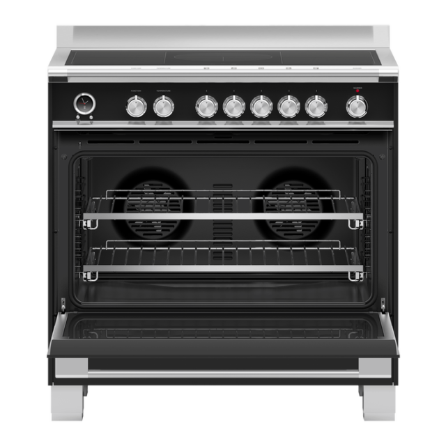 Fisher ＆ Paykel OR90SCI6B1 90Cm 5 Zone Induction Pyrolytic Cooker - Black
