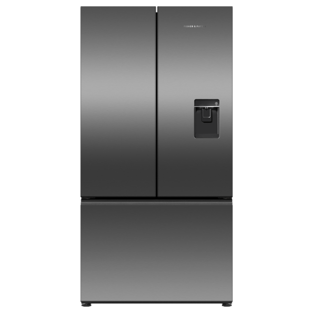 Fisher ＆ Paykel RF540ANUB6 Black Steel 90Cm Frost Free American Fridge Freezer - Black Stainless Ste