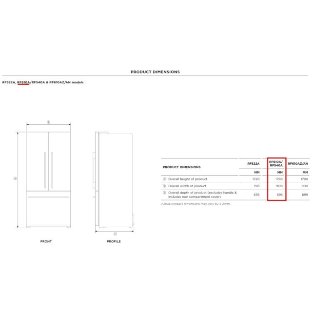 Fisher ＆ Paykel RF610ADJX7 90Cm Frost Free American Fridge Freezer - Stainless Steel