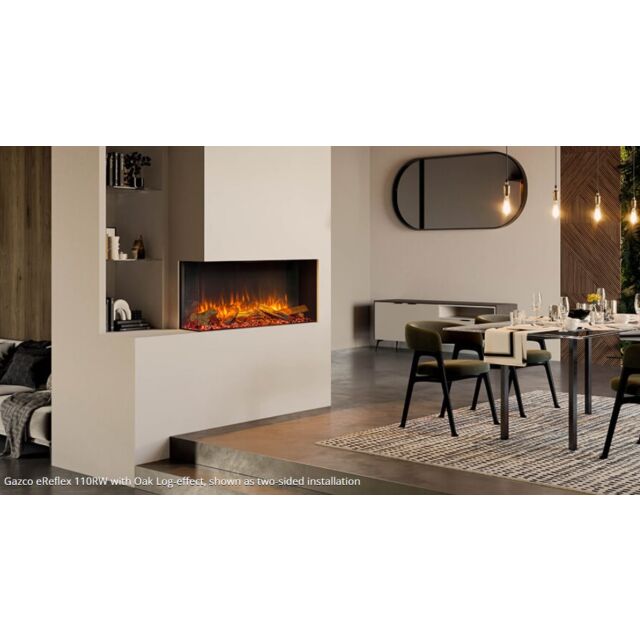 Gazco 210-142 EREFLEX 110RW Frameless Linear Recessed Electric Fireplace