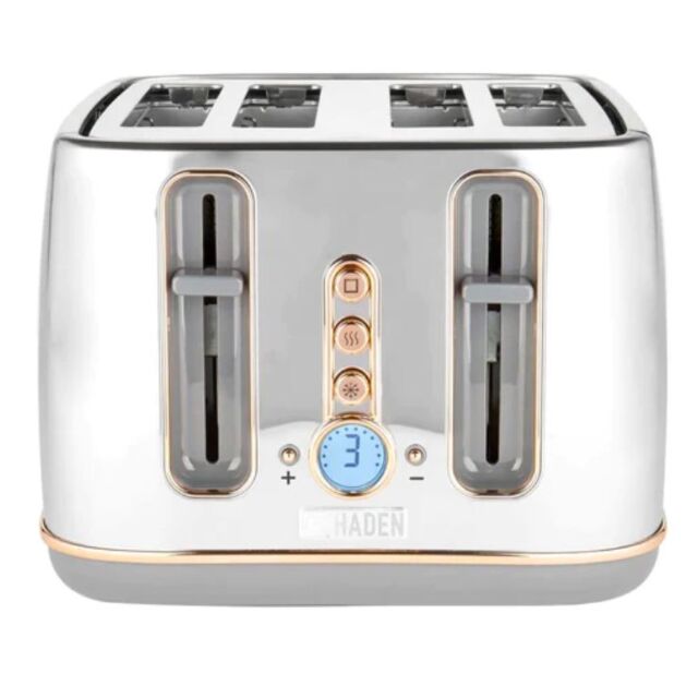 Haden 204868 Chrome + Copper Dorchester 4 Slice Toaster