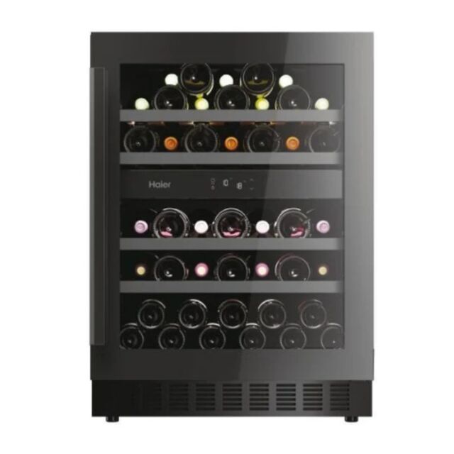 Haier HAKWBD 60 UK 60Cm Dual Zone Wine Cooler - Black Glass