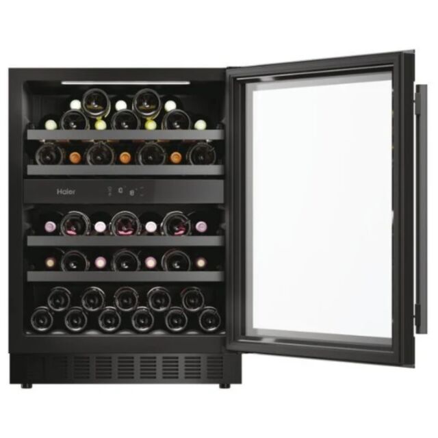 Haier HAKWBD 60 UK 60Cm Dual Zone Wine Cooler - Black Glass