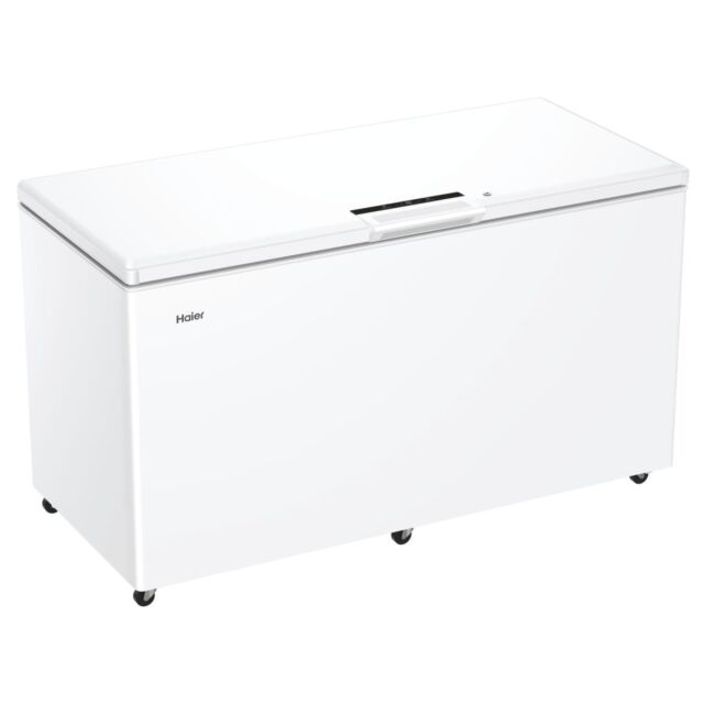 Haier HCE519EK H845 W1545 D740 Cap 508L Chest Freezer, White, E Rated