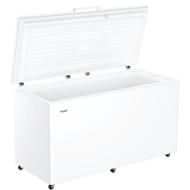 Haier HCE519EK H845 W1545 D740 Cap 508L Chest Freezer, White, E Rated