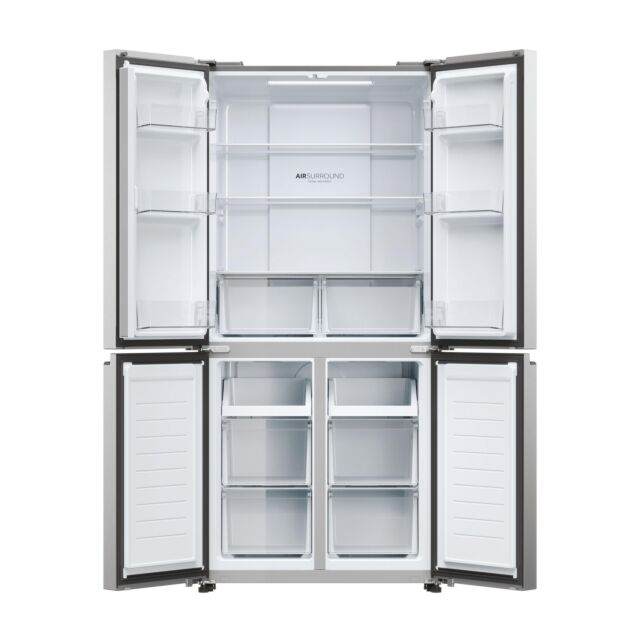 Haier HCR3818ENMM 83.3cm Total No Frost Fridge Freezer - Pt. Inox