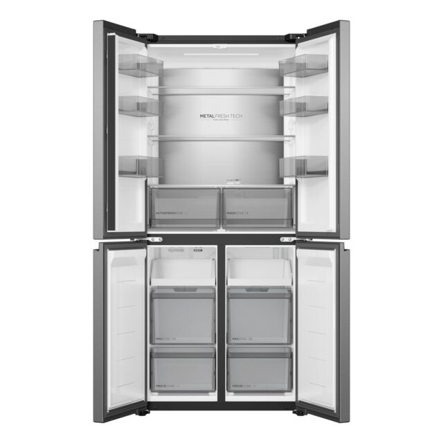 Haier HCR58S18DNMM Multi Door 60/40 Fridge Freezer - Inox H1815 W833 D650 Frz 195L Frg 28L