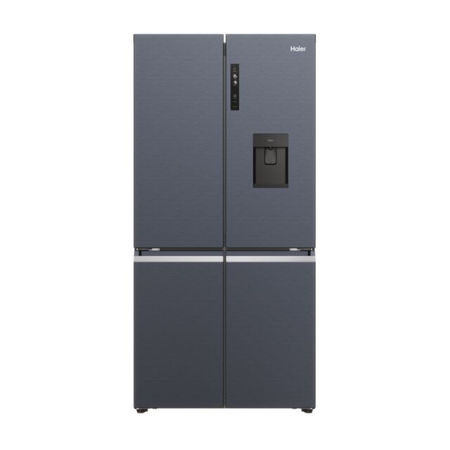 Haier HCR5919EHMB 90cm Freestanding American Fridge Freezer - Brushed Black