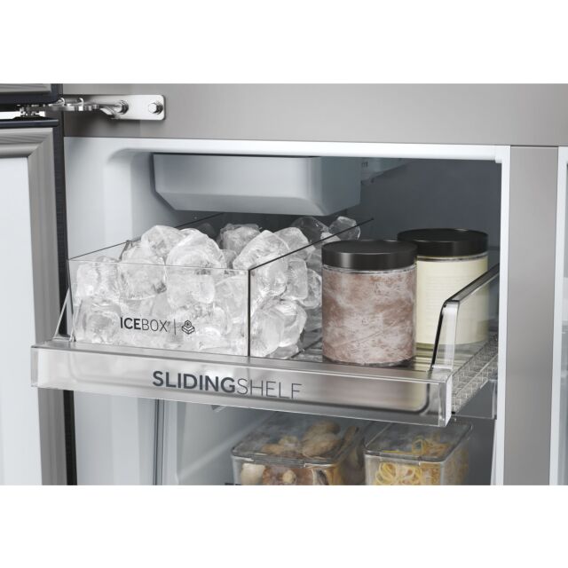 Haier HCR5919EHMB 90cm Freestanding American Fridge Freezer - Brushed Black