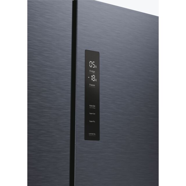 Haier HCR5919EHMB 90cm Freestanding American Fridge Freezer - Brushed Black