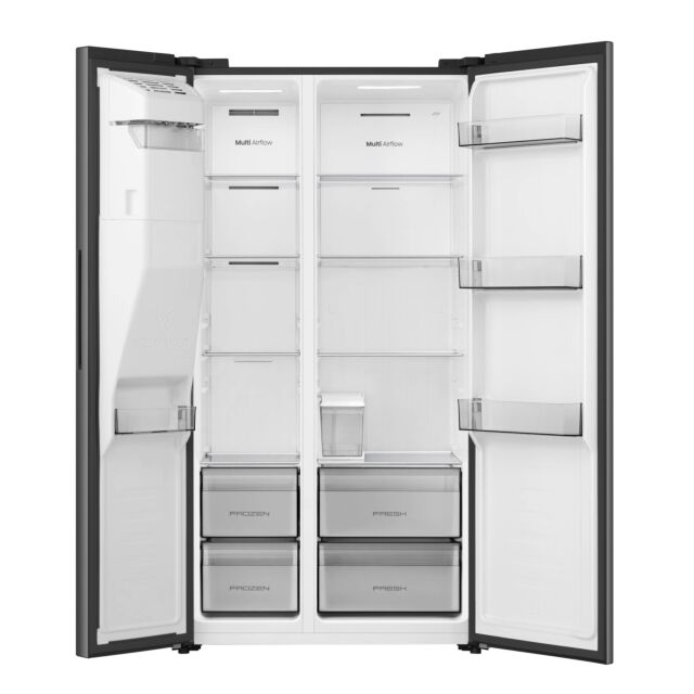 Hisense RS5P528STBE Pureflat Total No Frost American Side By Side - Black Non Plumbed Ice/Water