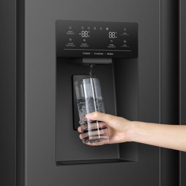 Hisense RS5P528STBE Pureflat Total No Frost American Side By Side - Black Non Plumbed Ice/Water
