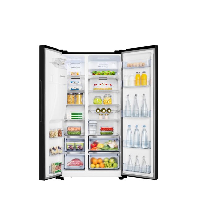 Hisense RS694N4TBE 91Cm American Style Fridge Freezer (Non Plumbed) - Black