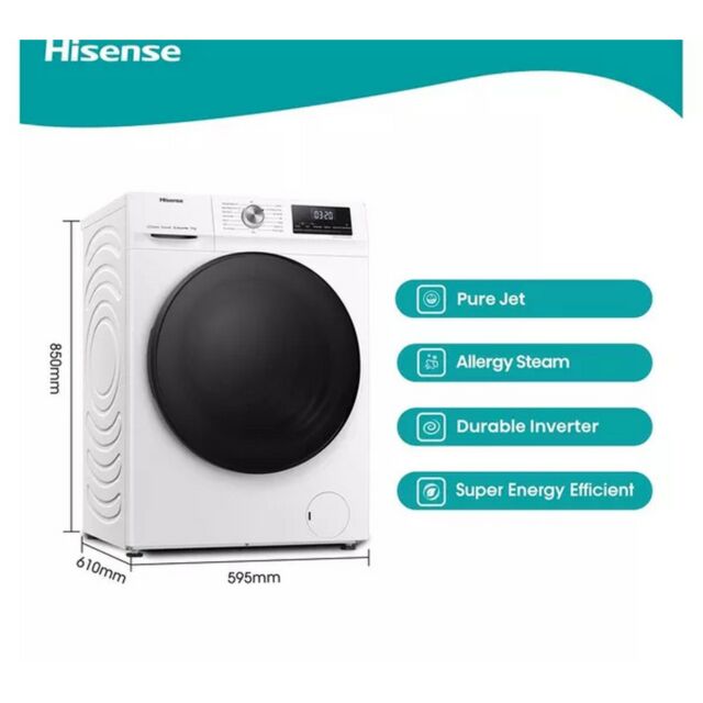 Hisense WFQA9014EVJM 9kg 1400 Spin Washing Machine - White