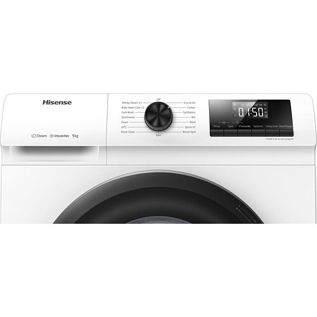 Hisense WFQP9014EVM 9kg 1400 Spin Washing Machine - White