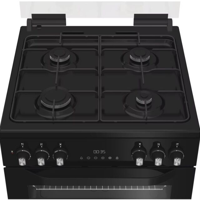 Hotpoint HDD6GDC2B1 Dual Fuel Double Cooker 60CM - 75L / 38L with Glass Lid