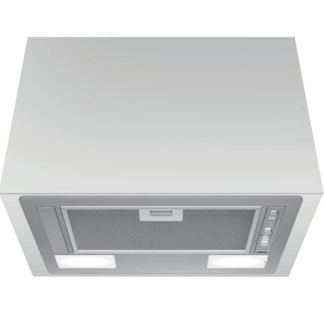 Hotpoint PCT64FLSS 60CM Integrated Canopy Hood - Slider Control - Stainless Steel With Dishwashable 