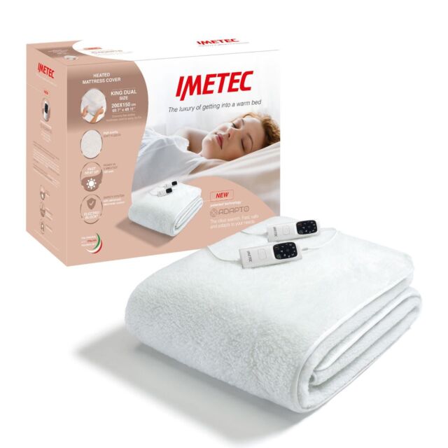 Imetec 16734 Matress Cover, King Size Dual Control, 200X150 150Watts Six Heat Settings,1,3