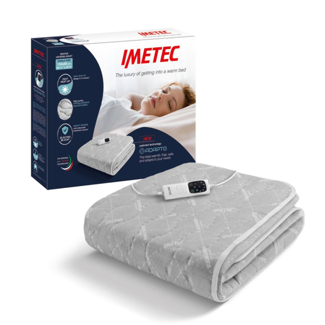 Imetec 16752 Single Size, Under Blanket, 2 Pre Heat Settings +1 All Night Setting, 50-