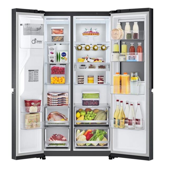LG GSXV90MCAE 91.3Cm Frost Free American Style Fridge Freezer - Matt Black