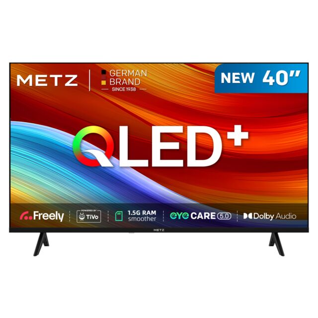 METZ 40MQH6800ZUK 40inch HD Smart QLED TV with Freely Power by Tivo - Black