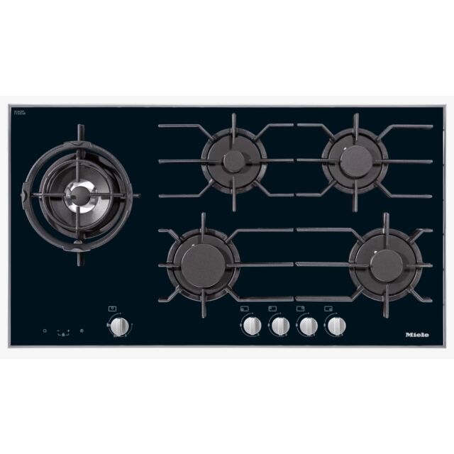 Miele KM3054-1 Black Gas hob with electronic functions for maximum safety, single-handed operation v