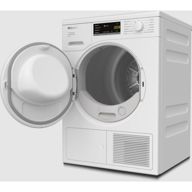 Miele TEA 525 WP Lotus White Heat pump tumble dryer, 8kg, White Solid Door, Straight Door Fascia, Ea