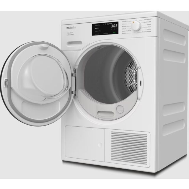Miele TED 645 WP Lotus White Heat pump tumble dryer, 9kg, Graphite Grey Door, Straight Door Fascia, 