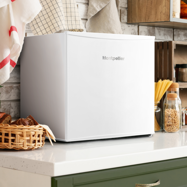 Montpellier MDATTLW 44cm Wide 40ltr Tabletop Freestanding Larder Fridge, E Rated, White