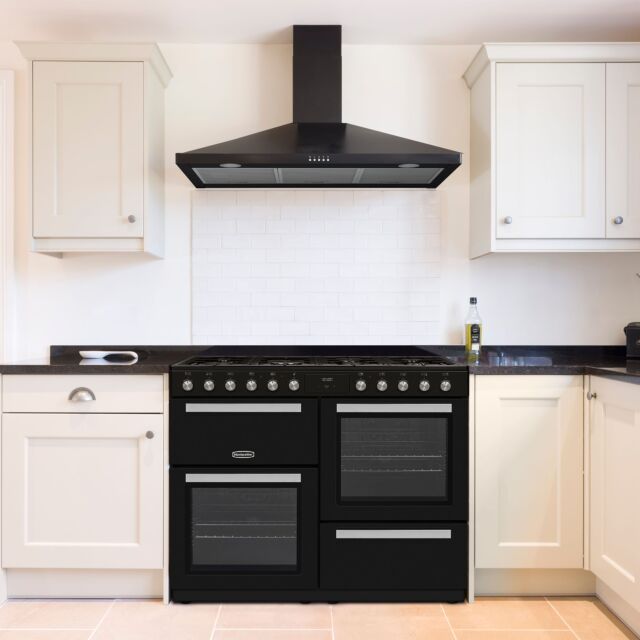 Montpellier MDFRC100K Black 100Cm Dual Fuel Range Cooker, 7 Burners - Lpg Jets Included