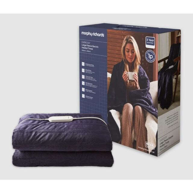 Morphy Richards 610005 Teddy & Flannel Luxury Throw 200cm x 180cm - Blue